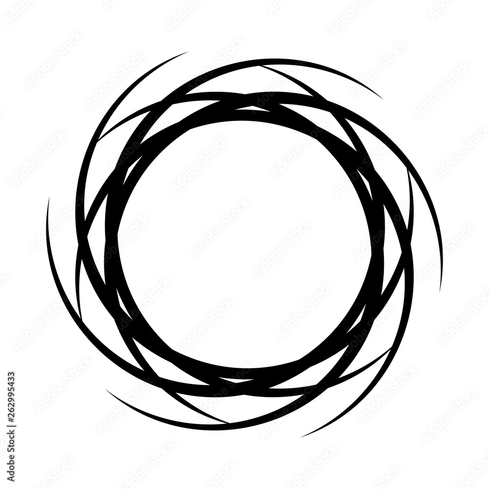 Abstract round black frame with brushes for your text. Vector illustration Abstract round black frame with brushes for your text. Vector illustration
