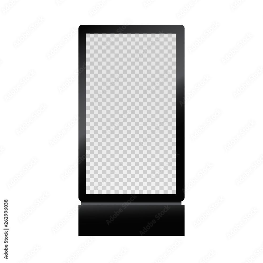 Lightbox or vertical city format billboard. Light box signage in
