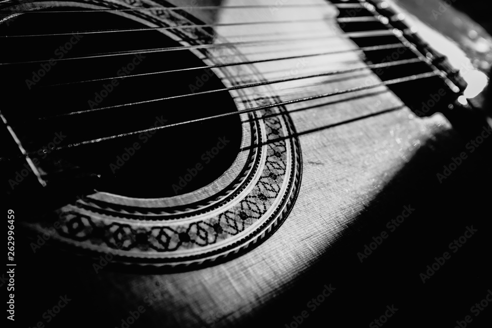 acoustic guitar on black background acoustic guitar on black background