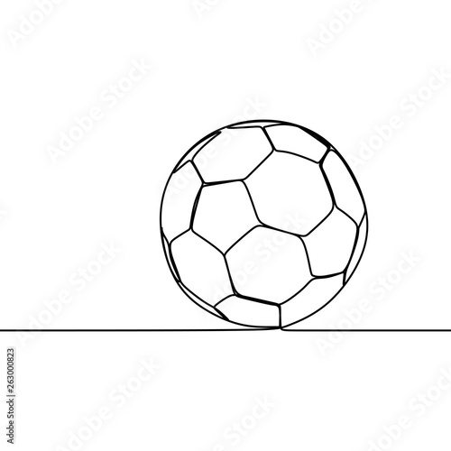 football ball one line drawing continuous style
