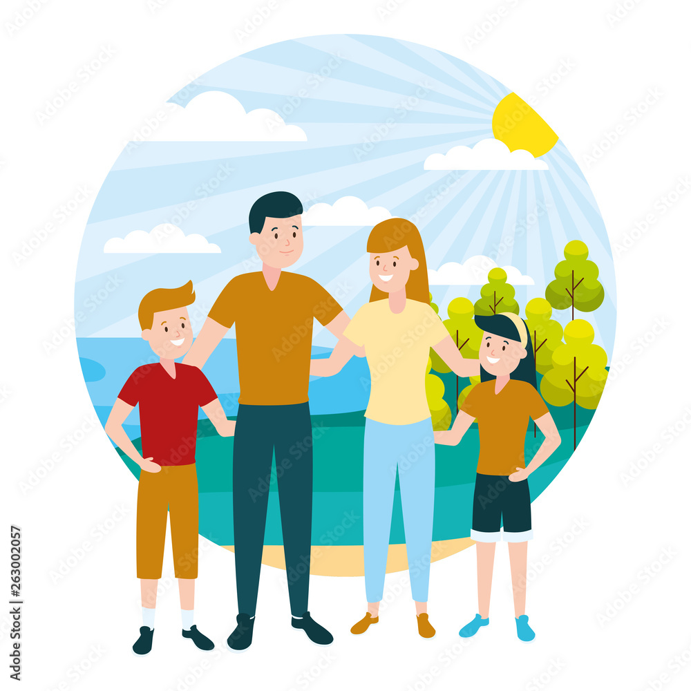 family people outdoors
