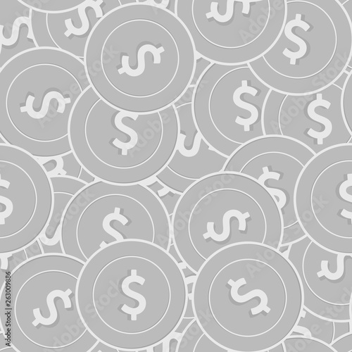 American dollar silver coins seamless pattern. Biz