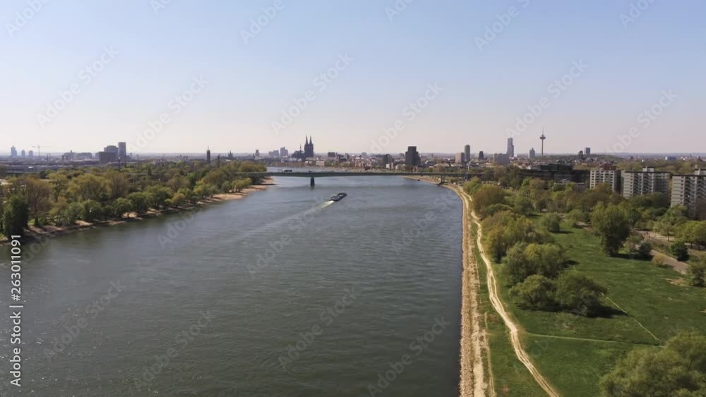 Rhine river in Cologne, Germany Rhine river in Cologne, Germany