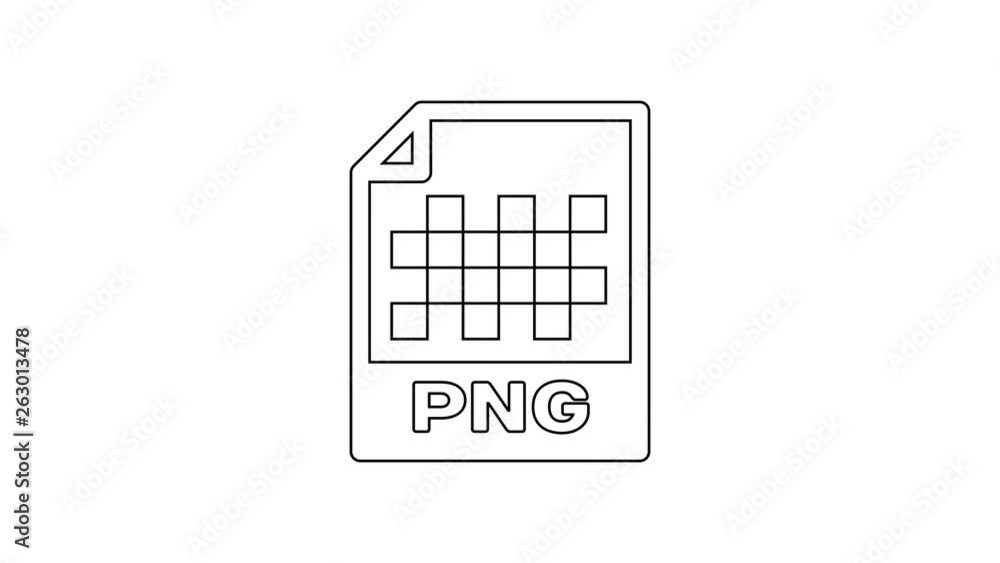 Black PNG file document icon. Download png button line icon on white background. PNG file symbol. 4K Video motion graphic animation Black PNG file document icon. Download png button line icon on white background. PNG file symbol. 4K Video motion graphic animation