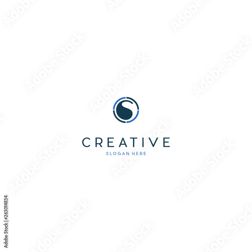 Letter S Yin Yang Photograph Creative Icon Logo Element Template Vector