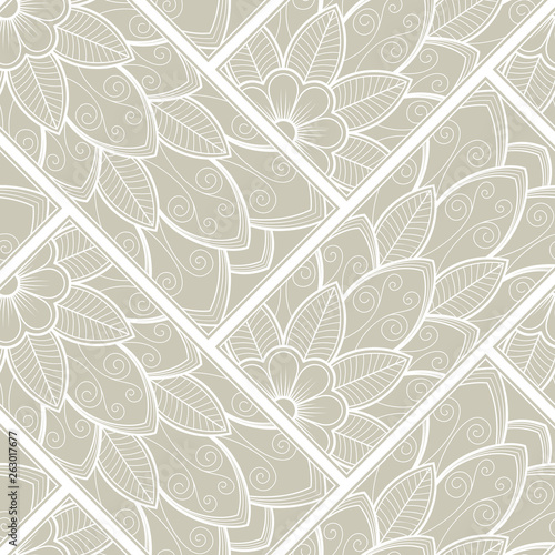 Line art seamless pattern for fabric or wrapping paper. Background with hand-drawn elements