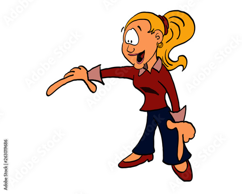 Young blond woman speaking