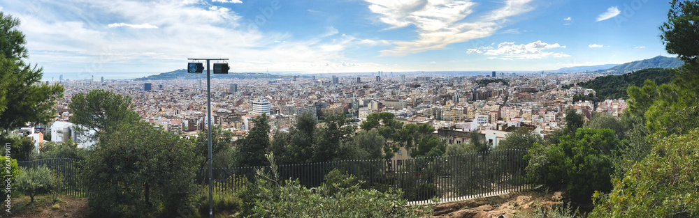 Panorama view of Barcelona from observation deck