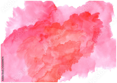 red watercolor strokes.Abstract watercolor drawing