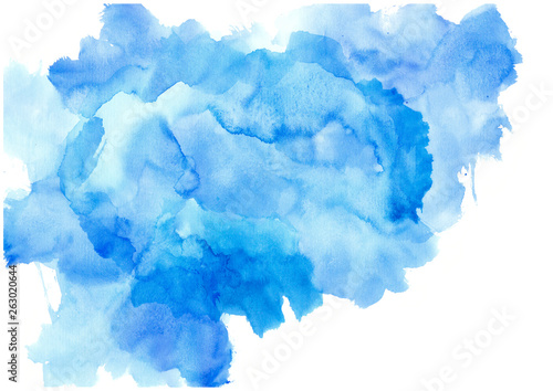 blue watercolor abstract background.Watercolor gradient spots.Banner for advertising and text design