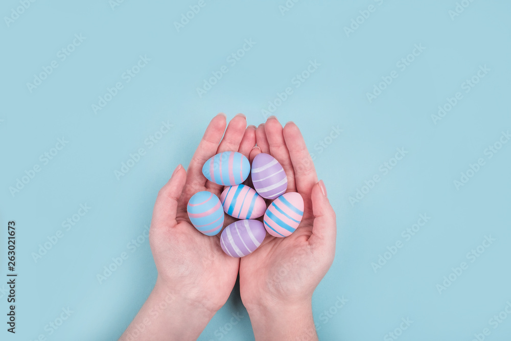 Easter eggs flatlay Easter eggs flatlay