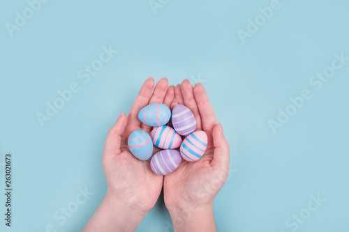 Easter eggs flatlay
