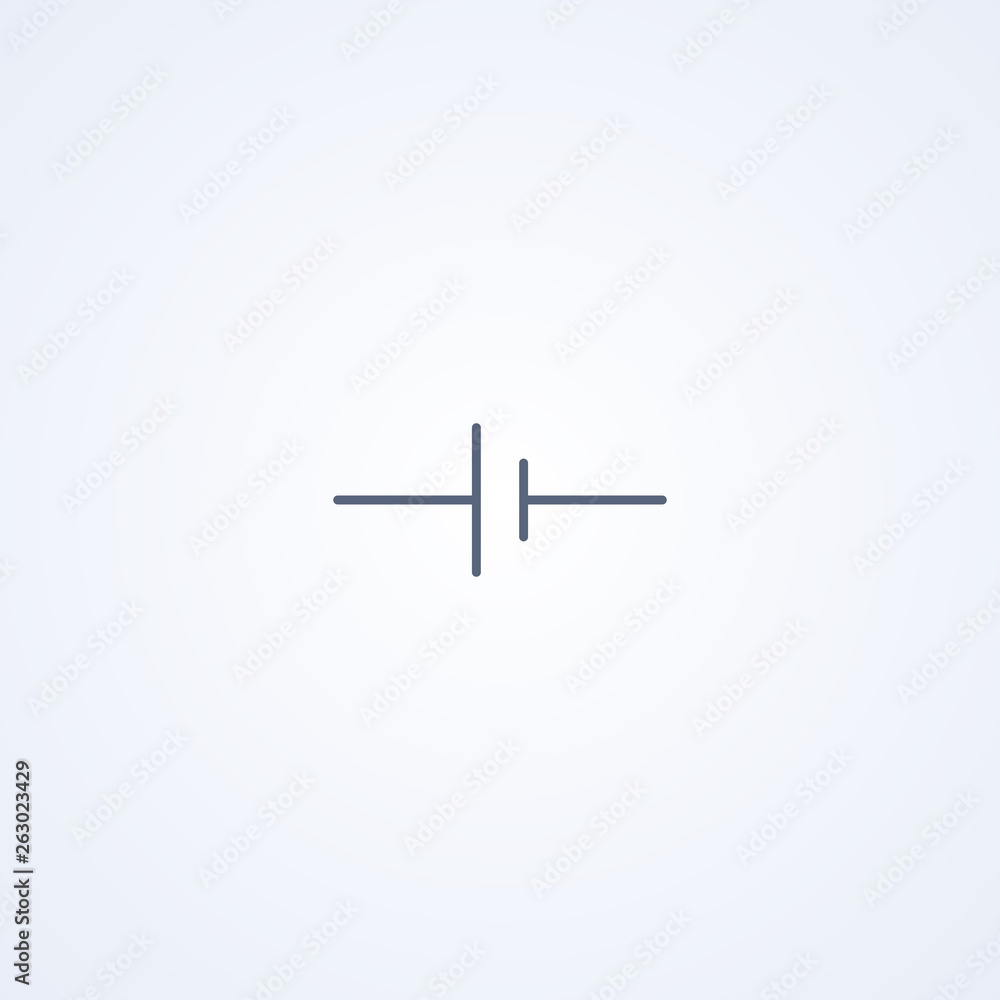 Galvanic or battery, vector best gray line symbol Galvanic or battery, vector best gray line symbol