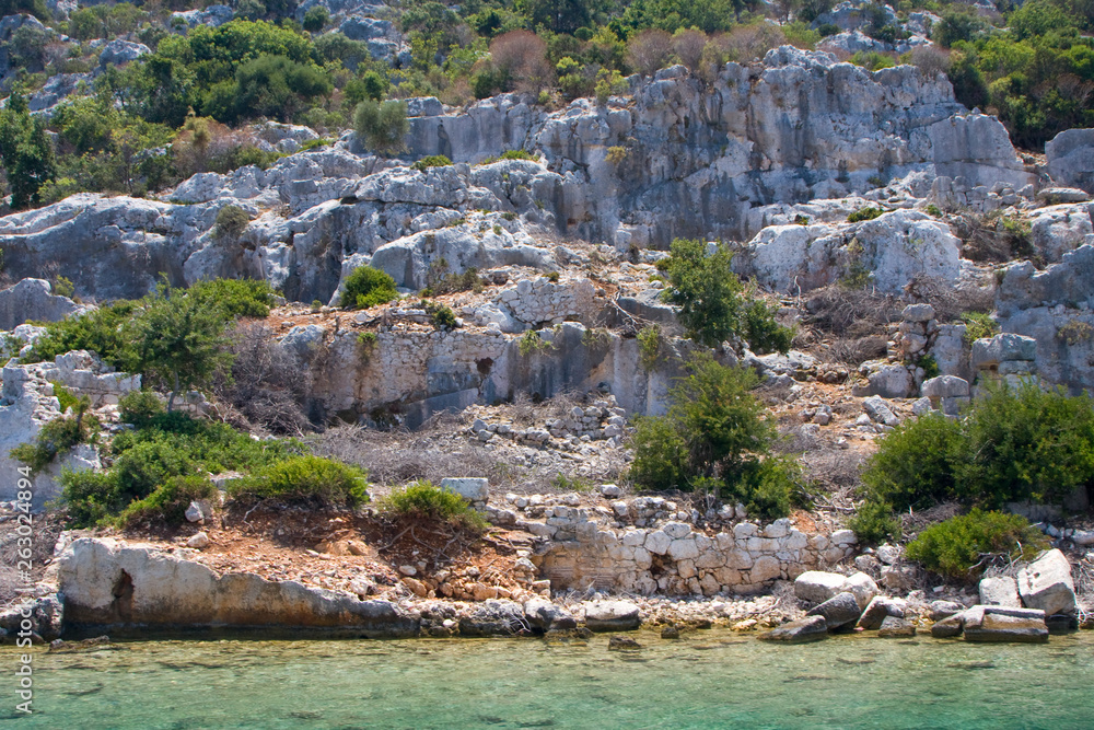 Naklejka premium pools and terraces pamukkale turkey