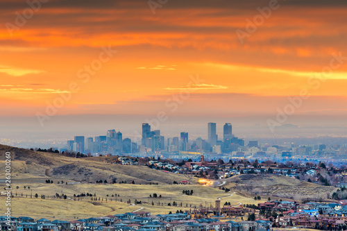 Denver, Colorado, USA downtown skyline viewed from Red Rocks photo