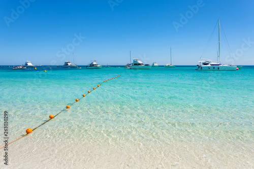 Crystal clear turquoise water at Rottnest Island  Perth  Western Australia.