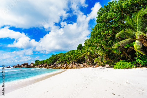 beautiful tropical beach with granite rocks,white sand,turquoise water,seychelles 7