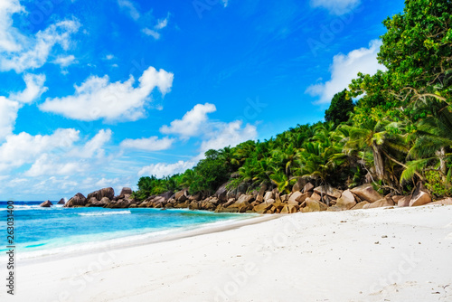 beautiful tropical beach with granite rocks,white sand,turquoise water,seychelles 8