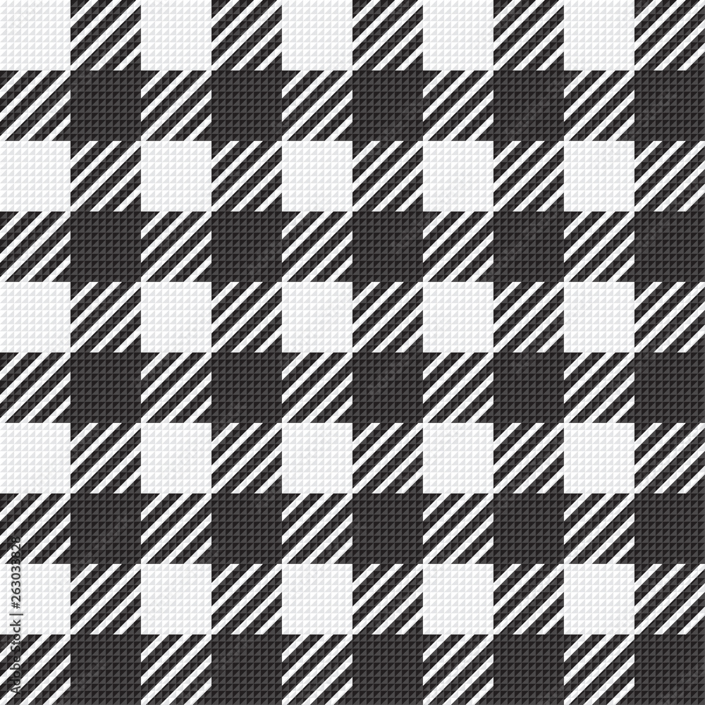 Vector seamless texture with vichy cage ornament. White and black cages Vector seamless texture with vichy cage ornament. White and black cages