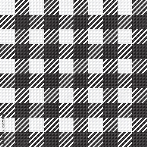 Vector seamless texture with vichy cage ornament. White and black cages