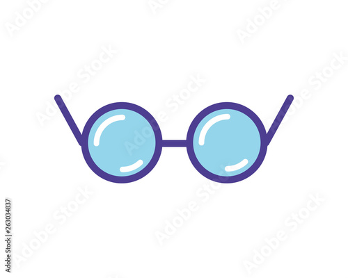 Blue  spectacles  icon vector illustration  isolated on white