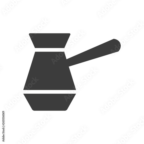 Cezve for coffee icon on white background.