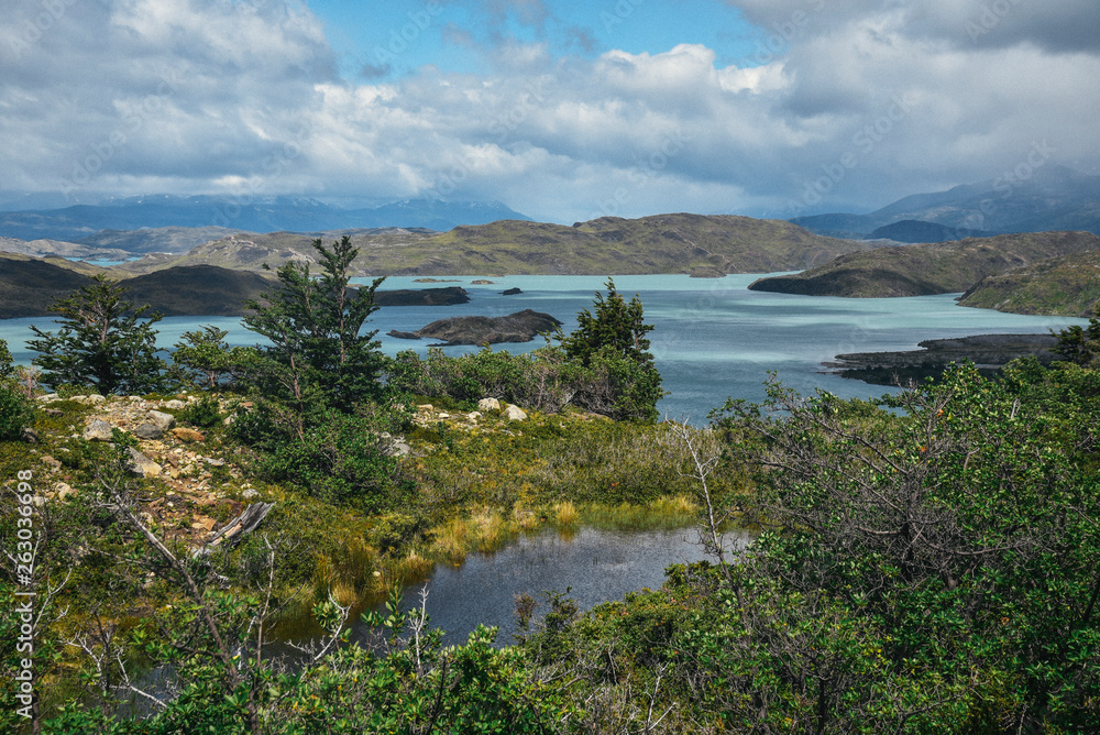 Hiking Along Lago Nordenskjold  in Torres Del Paine National Park in the Patagonia Region of Southern Chile 