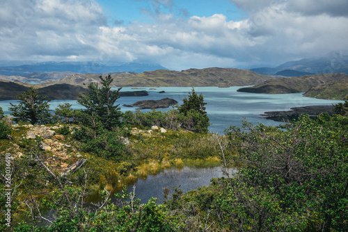 Hiking Along Lago Nordenskjold in Torres Del Paine National Park in the Patagonia Region of Southern Chile 