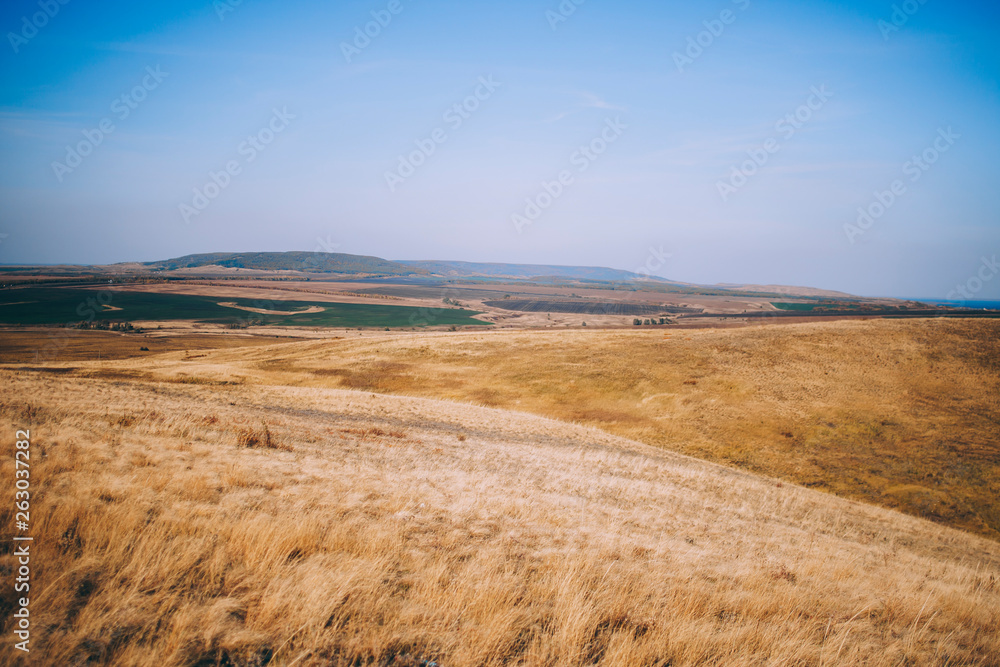 Hills and fields of Russia in hot weather Hills and fields of Russia in hot weather