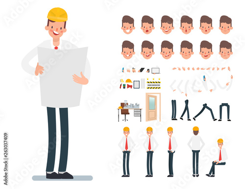 Engineer and mechanic and technician people worker teamwork. industry character vector design.