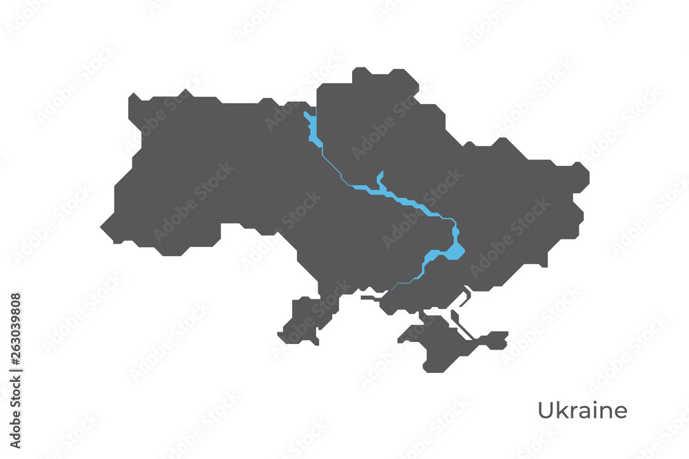 Ukraine map vector, isolated on white background