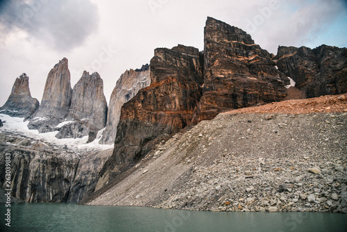 Base Las Torres in Torres Del Paine National Park in the Patagonia Region of Southern Chile 