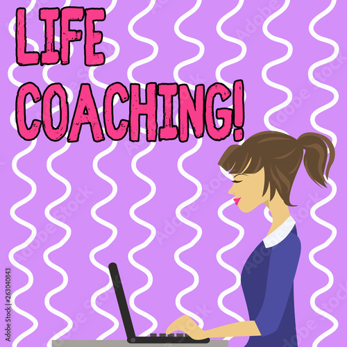 Conceptual hand writing showing Life Coaching. Concept meaning demonstrating employed to help showing attain their goals in career Strip Size Lined Paper Sheet Hanging Using Blue Clothespin