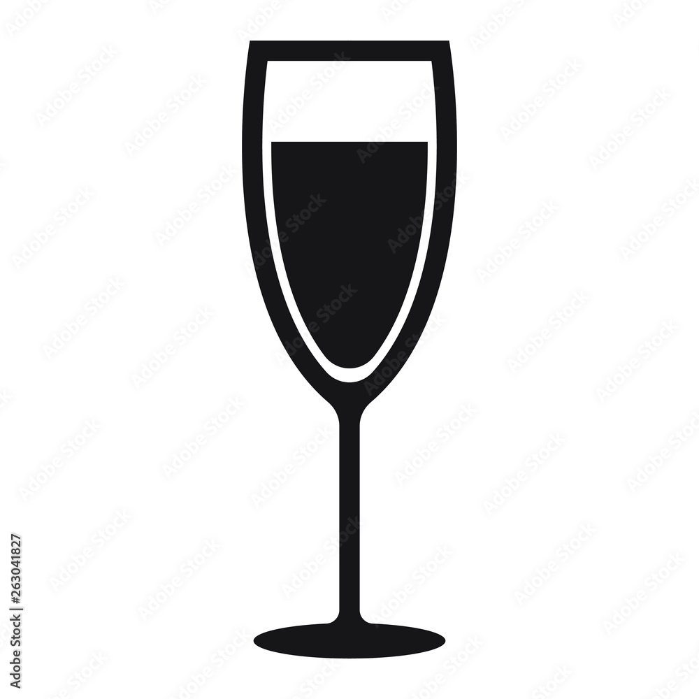 Champagne glass simple icon. Vector illustration isolated on white background. Champagne glass simple icon. Vector illustration isolated on white background.