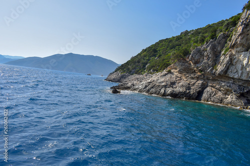 amazing turquoise sea and beautiful beaches of Lefkada island. Greece