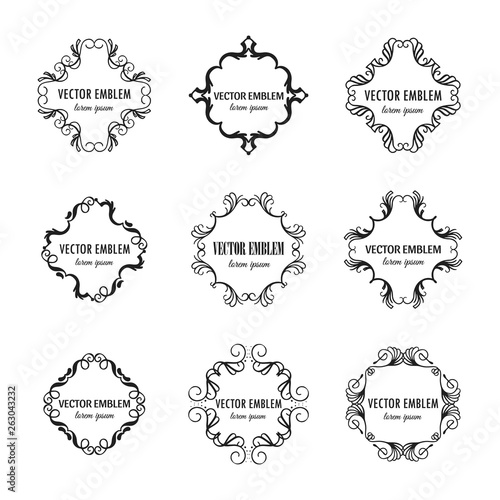 Handdrawn decorative frames isolated on white background