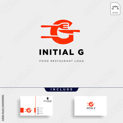 initial g food equipment simple logo template vector icon abstract