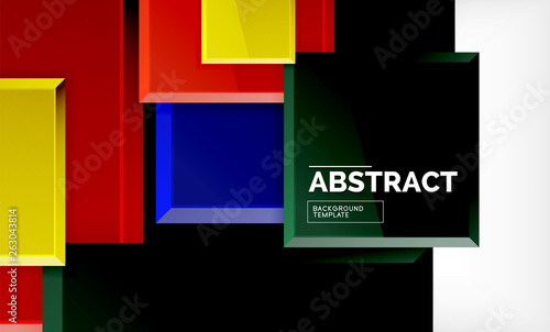 Geometric abstract background, modern square design