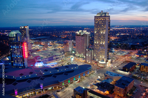 Niagara Falls Casino and Resorts at sunset, Canada