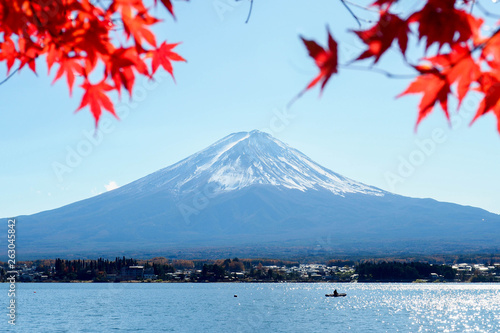 Autumn Season Fuji  Mountain at Kawaguchiko lake  Japan.