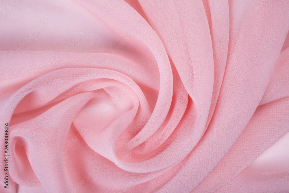 Obraz premium Crumpled fabric pink texture