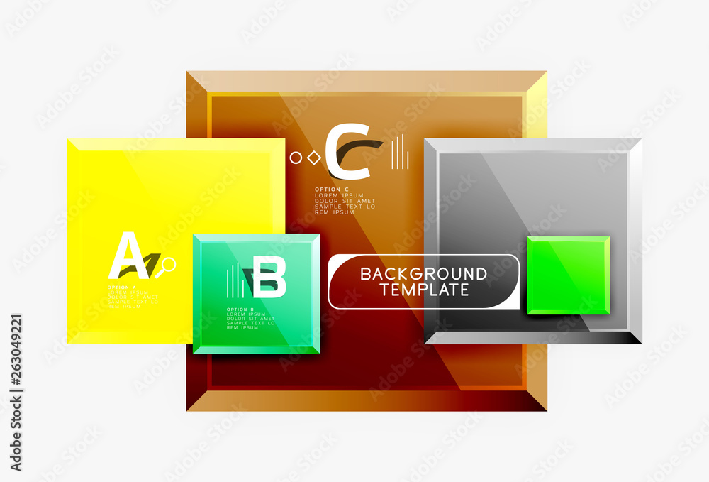 Abstract square composition for background, banner or logo