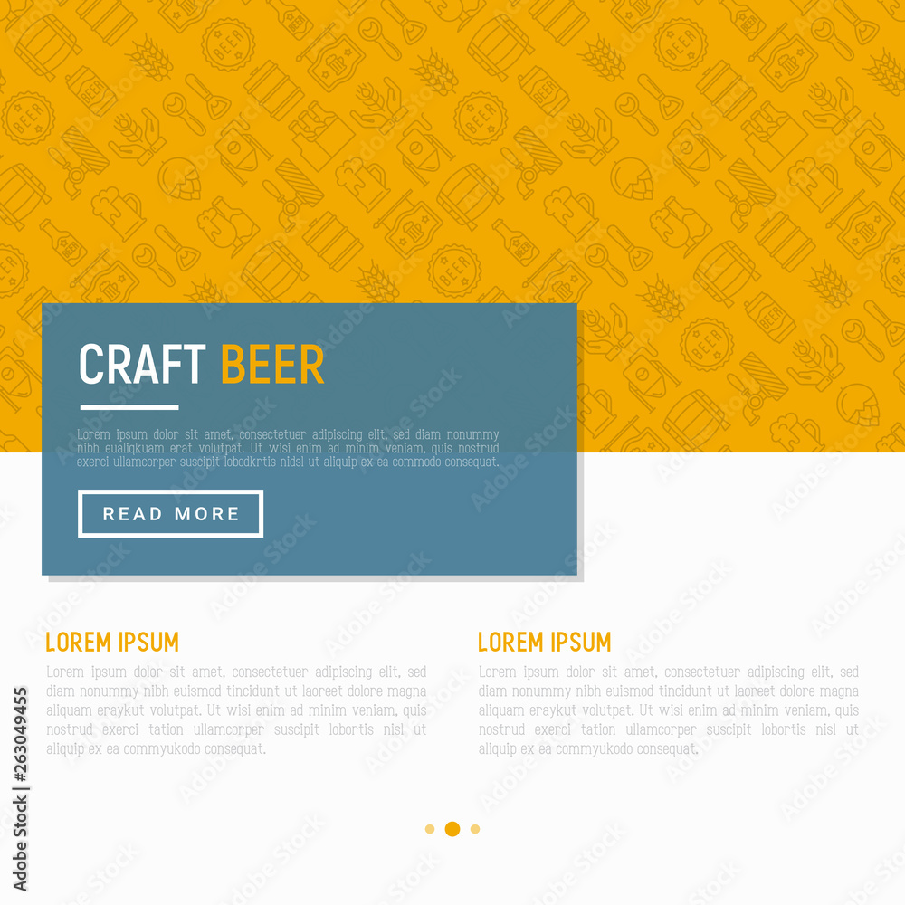 Craft beer web page template with thin line icons related to Octoberfest: beer pack, hop, wheat, bottle opener, manufacturing, brewing, tulip glass. Modern vector illustration. Craft beer web page template with thin line icons related to Octoberfest: beer pack, hop, wheat, bottle opener, manufacturing, brewing, tulip glass. Modern vector illustration.