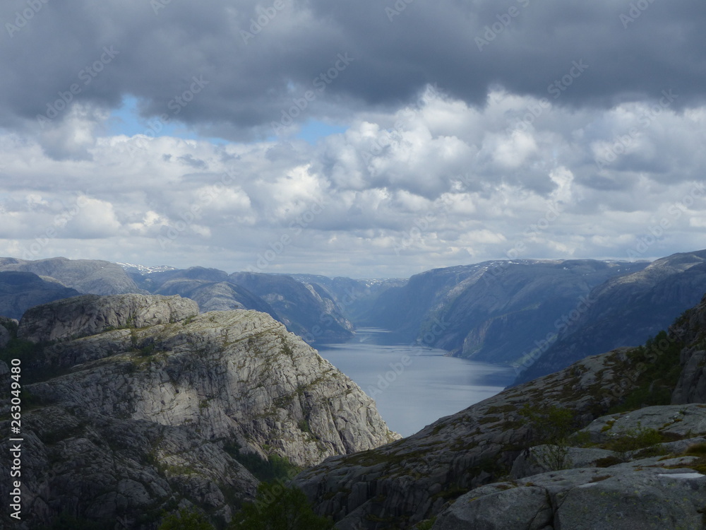 Preikestolen pulpit. Lysefjord fiord. Norway Preikestolen pulpit. Lysefjord fiord. Norway