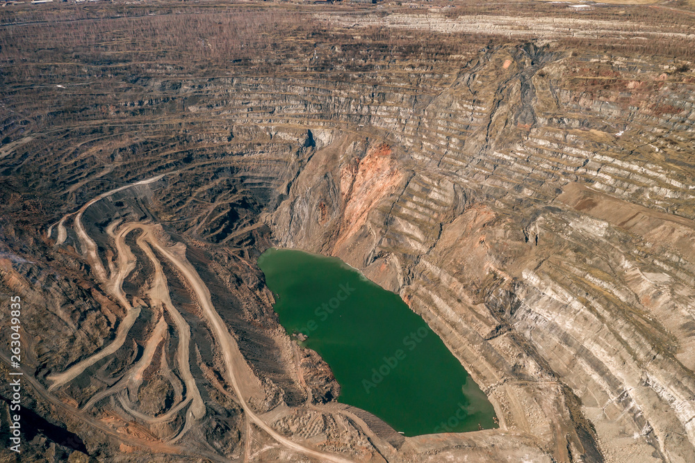 Deep quarry, aerial view