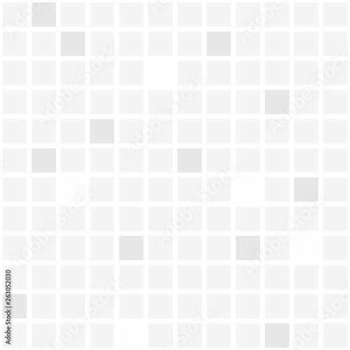 Seamless pattern vector, gray random shade square on white background.