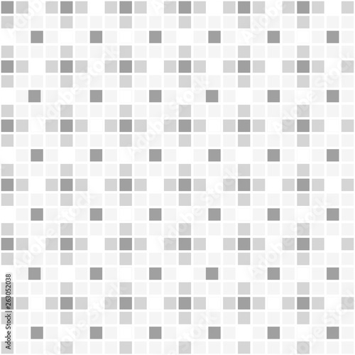 Seamless pattern vector, gray shade orderly square on white background.