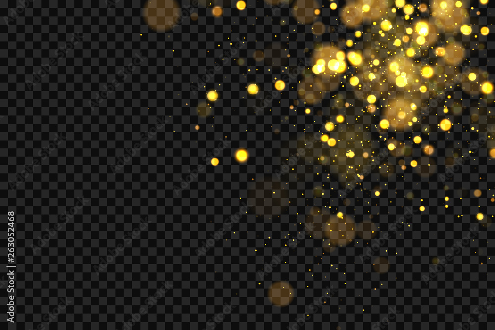 Gold bokeh effect isolated on transparent background Stock Vector ...