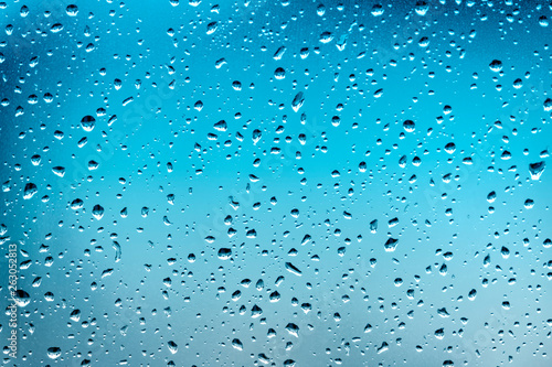 water drops on blue background