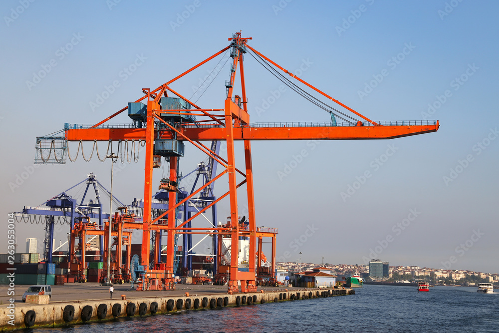 Orange Port Crane